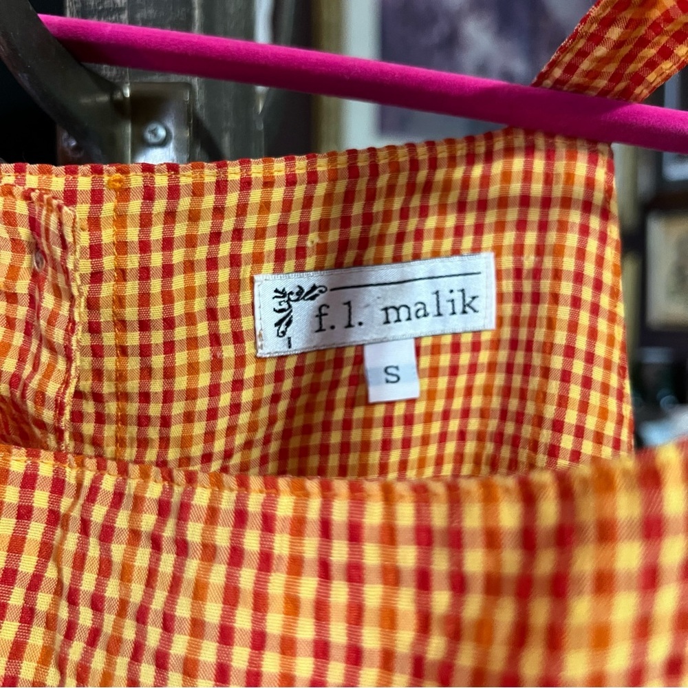 F.L. Malik Vintage Gingham 2 Pc Set Size Small - Picture 3 of 11